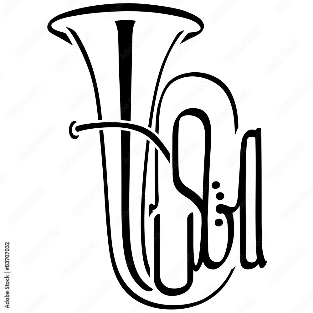 Tuba als Logotype - obrazy, fototapety, plakaty 