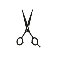 The Hairdressing Scissors Icon. Barbershop Symbol. Flat