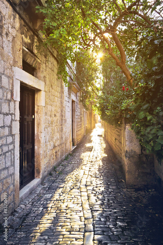 Naklejka na szybę Old stone streets of Trogir