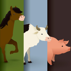 Sticker - Farm animal design.