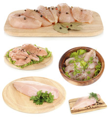 Poster - Raw chicken fillets isolated on white