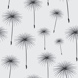 Fototapeta Dmuchawce - pattern seamless texture background fluffy dandelion black on gr