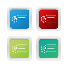 Wall Mural - set of squared colorful buttons with label symbol