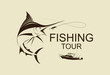 illustration fishing marlin symbol, vetor