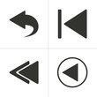 Set of simple backward  icon