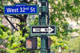 Fototapeta  - New York. 32nd street intersection sign in Manhattan