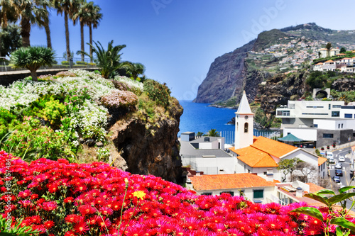 Fotografie, Obraz Camara de Lobos, small fisherman village on Madeira island