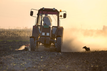 Poster - Tractor plowing field