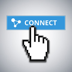 Mouse cursor clicks the connect button