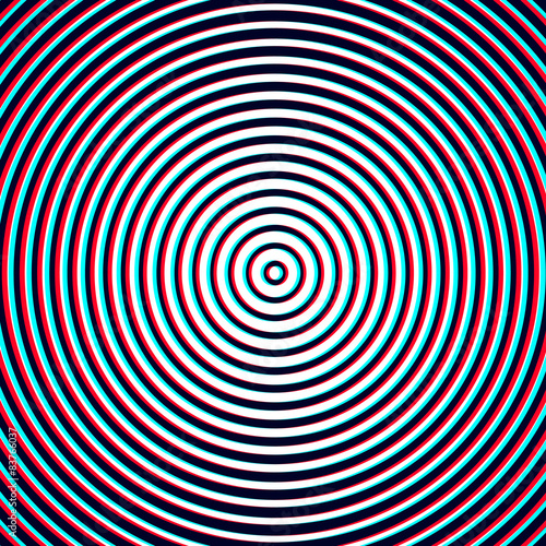 Board z aluminiowym obramowaniem Ilustracja anaglyph opt art