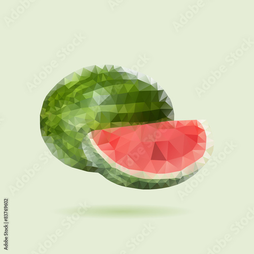Naklejka dekoracyjna Owoce arbuza na tle - wektor