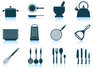 Sticker - Set kitchen utensil icon