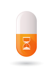 Sticker - Orange pill icon with a sand clock