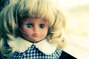 Portrait of vintage baby doll