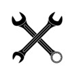 Black icon of Wrench