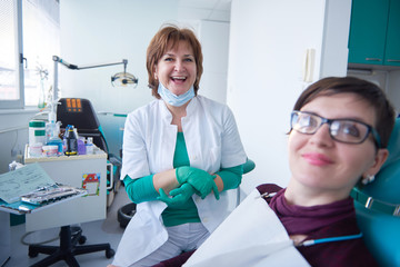 Wall Mural - woman patient at the dentist