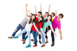 © Tom Wang - full length of happy young  group