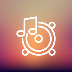 Poster - Music Tambourine thin line icon