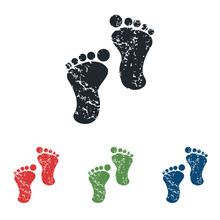 Footprint Grunge Icon Set