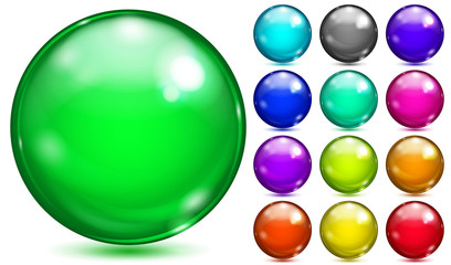 Poster - multicolored spheres of various saturated colors
