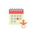 Flat style calendar icon with nipple