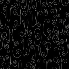 Wall Mural - Seamless pattern with hand drawn letters. Vector illustration