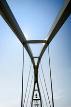 Closeup Detail Of Cable Bridge In Bright Sunlight