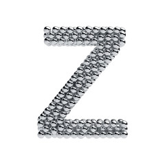 Wall Mural - Metallic spheres alphabet letter symbol - Z isolated on white ba