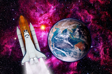 Wall Mural - space shuttle rocket launch