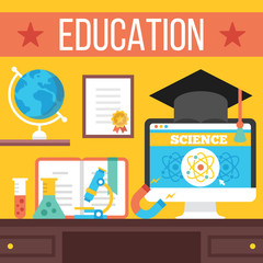 Wall Mural - education, online learning, online tutorials concept