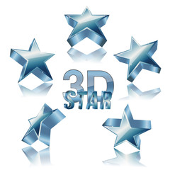 Wall Mural - 3d golden star set