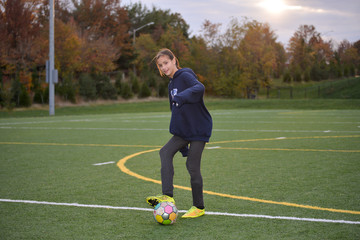 Wall Mural - Soccer practice on turf field