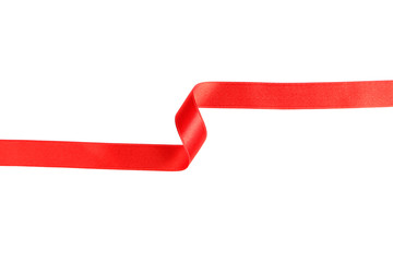 Red ribbon on white background