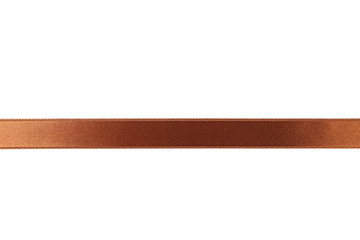 Brown ribbon on white background