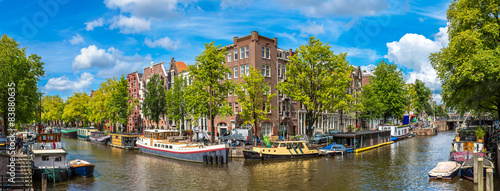 Zdjęcie XXL Kanał i most w Amsterdamie