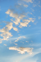 Blue sky with clouds at sunset