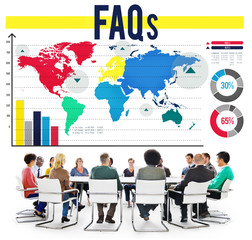 Wall Mural - Faqs Frequently Asked Questions Information Concept