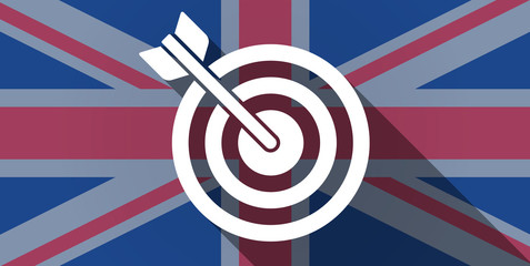 Wall Mural - United Kingdom flag icon with a dart board