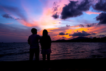 Happy Couple on Sunset Beach