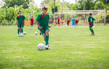 Wall Mural - Kids soccer