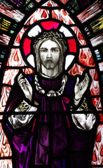 Wall Mural - Jesus Christ, risen, with stigmata (stained glass window)