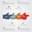 © Khvost - Infographic report template with hands. Vector