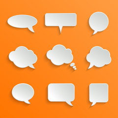 Wall Mural - Abstract White Speech Bubbles Set