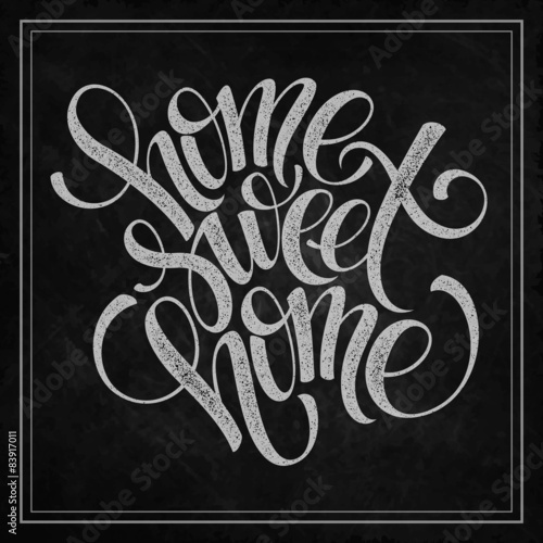 Obraz na plátně home sweet home hand lettering, vector