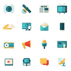 Poster - Media Flat Icons Set