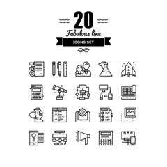 Aufkleber - Brand design line icons set