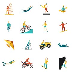 Wall Mural - Extreme Sports Flat Icons Set