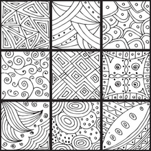 Seamless Black And White Pattern In A Zentangle Style, Handmade