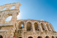 Old Roman Arena, Ancient Roman Ampitheater In Verona, Italy