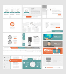 Wall Mural - website template elements for business with  icons and banners